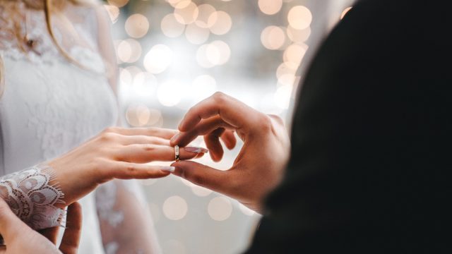 Ring ceremony at wedding