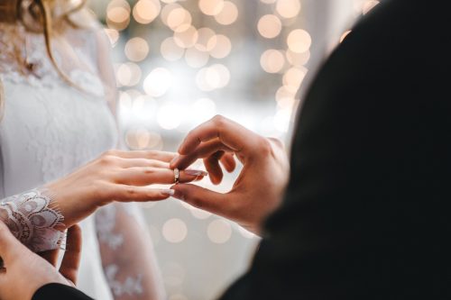 Ring ceremony at wedding