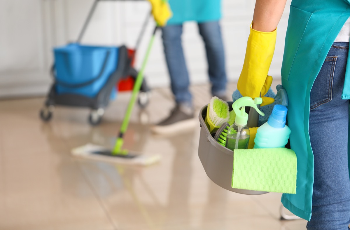 Cleaning supplies to disinfect house