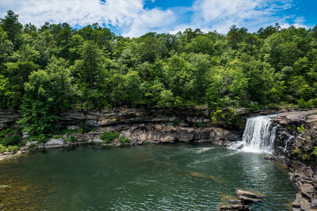waterfall at little river canyon national preserve in alabama
