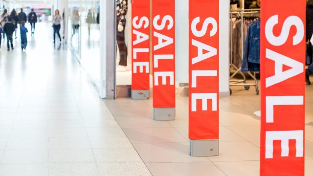 Mall sale signs