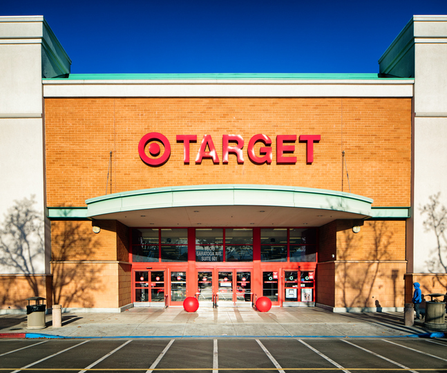 The front entrance of a Target store