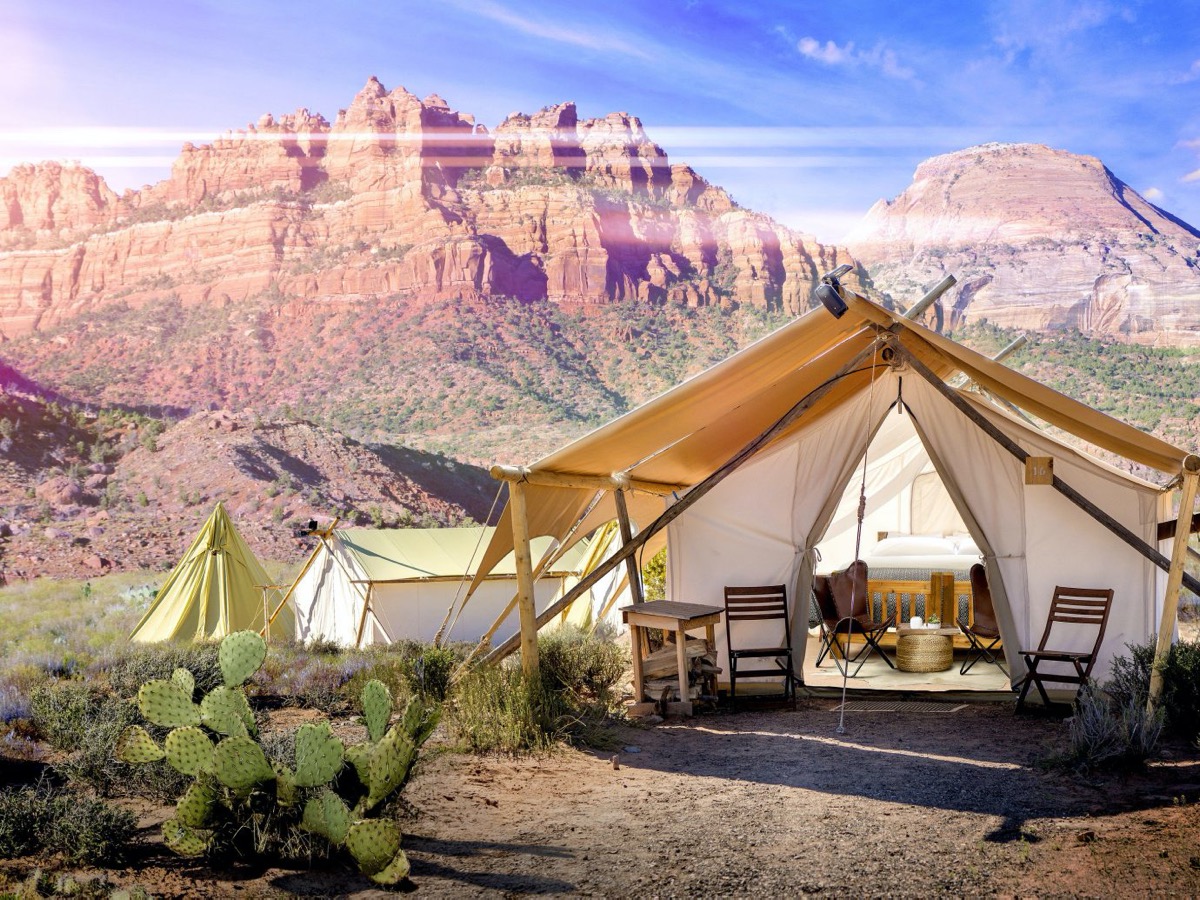 luxury glamping tent at under canvas zion