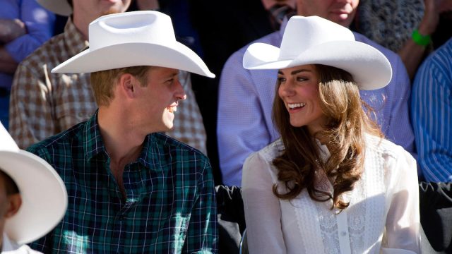 Prince William and Catherine Middleton, Duchess of Cambridge, kick off the the Calgary Stampede in Calgary, Alberta, on July 8, 2011
