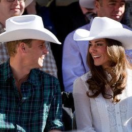 Prince William and Catherine Middleton, Duchess of Cambridge, kick off the the Calgary Stampede in Calgary, Alberta, on July 8, 2011