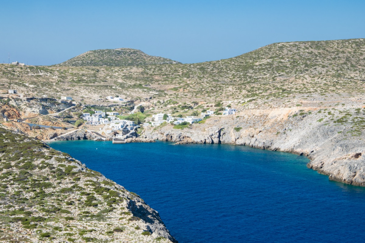 view of the bay and port of antikythera island in greece