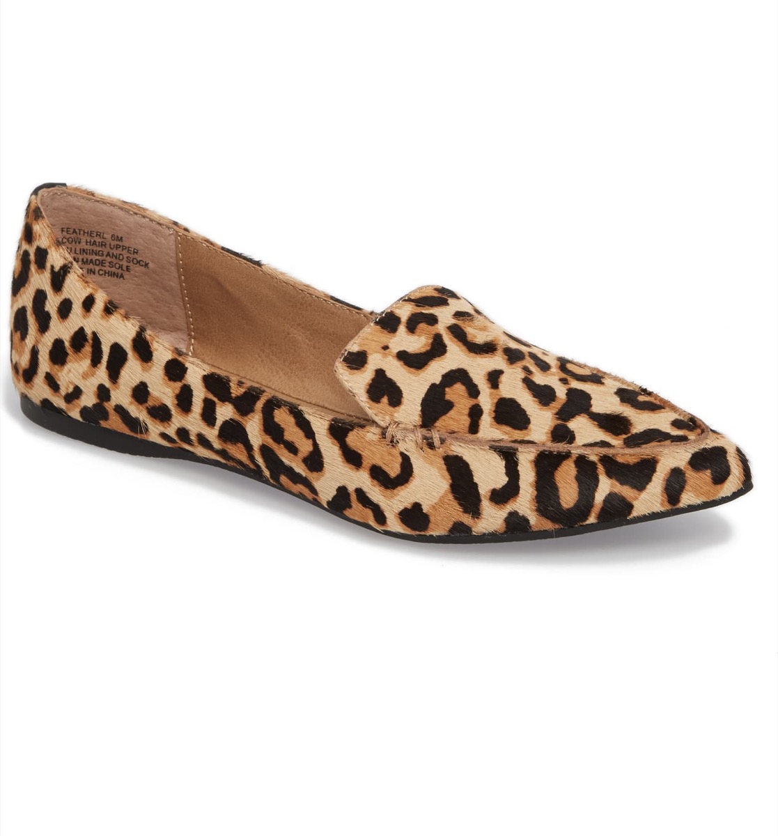 leopard print flats with pointed toe
