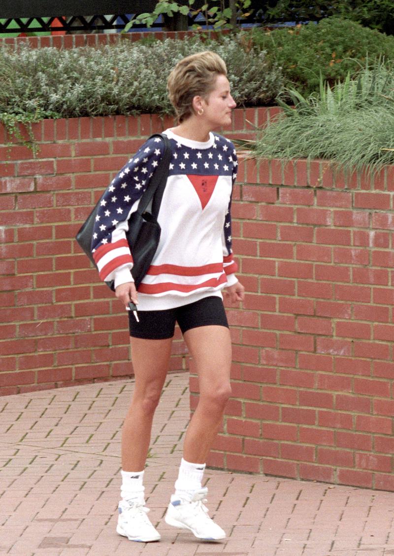 HRH Princess Diana departs Chelsea Harbour Club after a game of tennis, London, England, October 1994