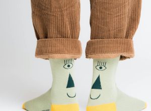 socks with smiling faces on them