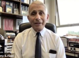 dr. anthony fauci talks to rhode gov. raimondo about the importance of going outside on Aug. 13
