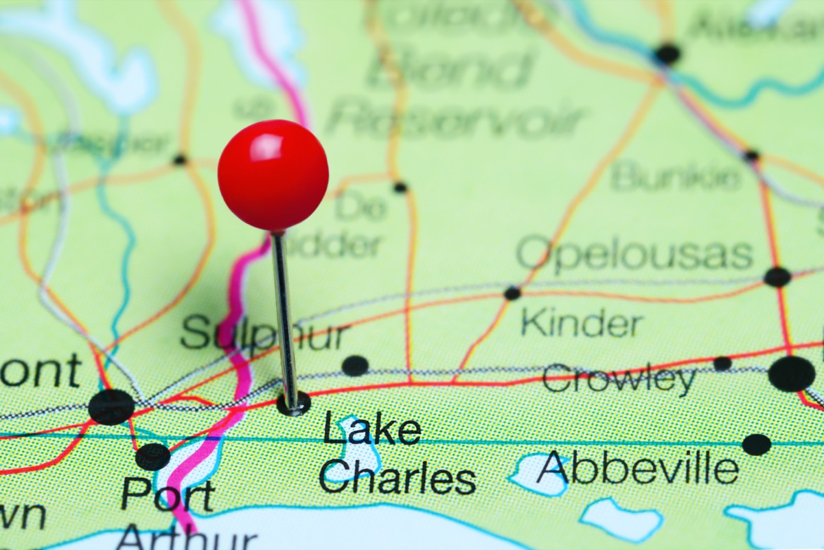 map of lake charles