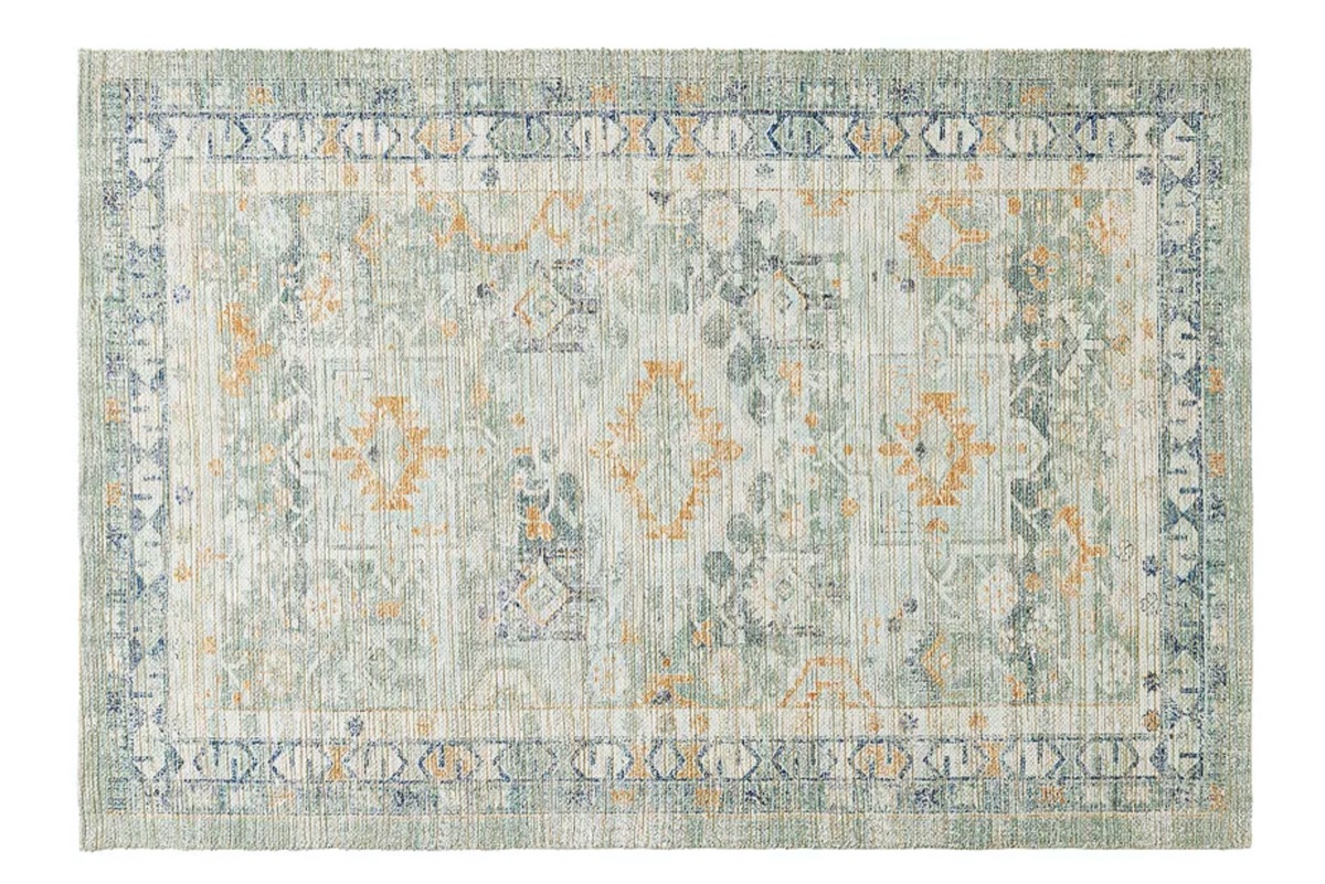 light green antiqued oriental rug