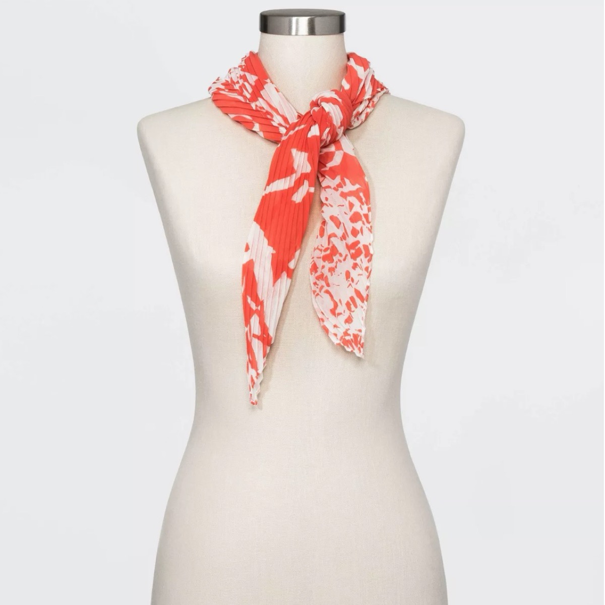 orange and white silk scarf