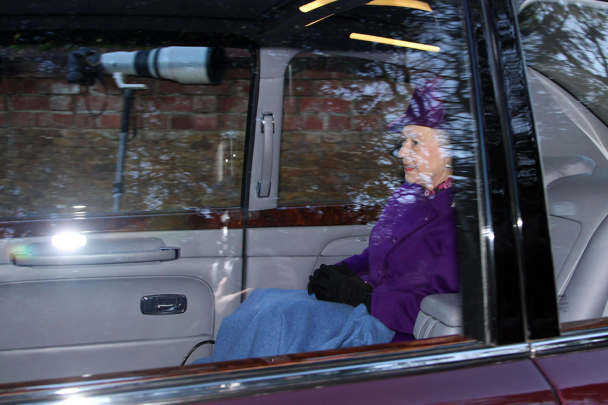 HM Queen Elizabeth II leaves St. Mary Magdalene Church after Sunday morning service in Sandringham in 2013