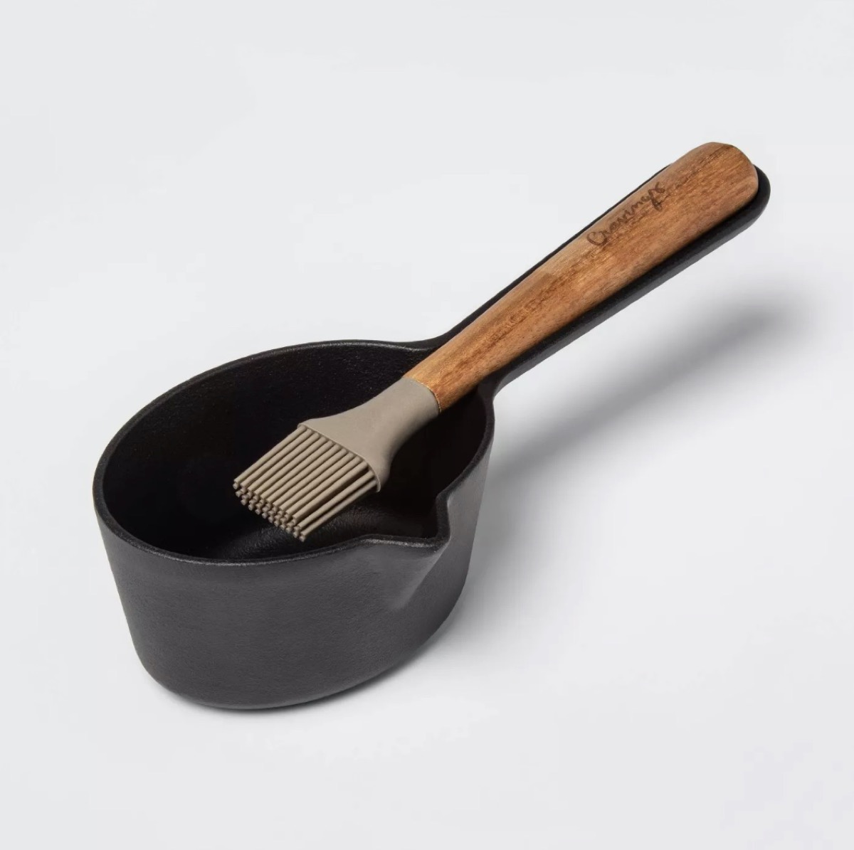 black pot and sauce brush