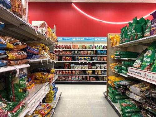 pet food aisle at target