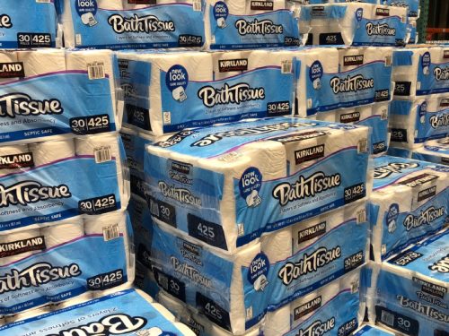 kirkland toilet paper stacks at costco