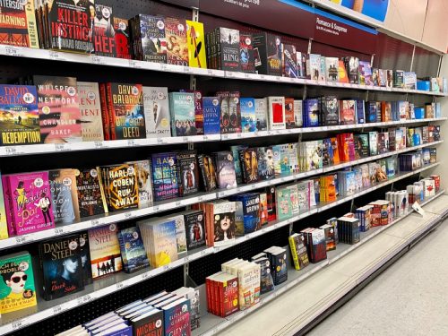 aisle of books at target