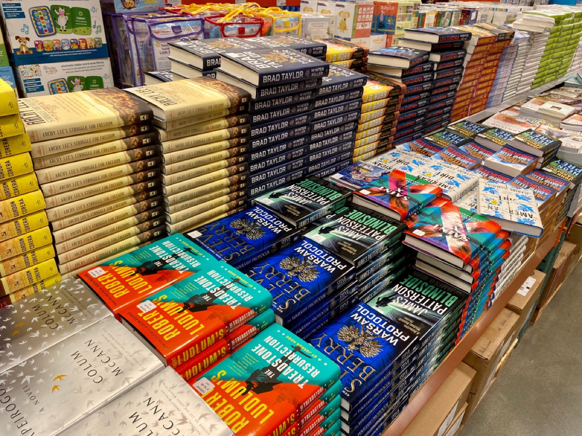 books on display at costco