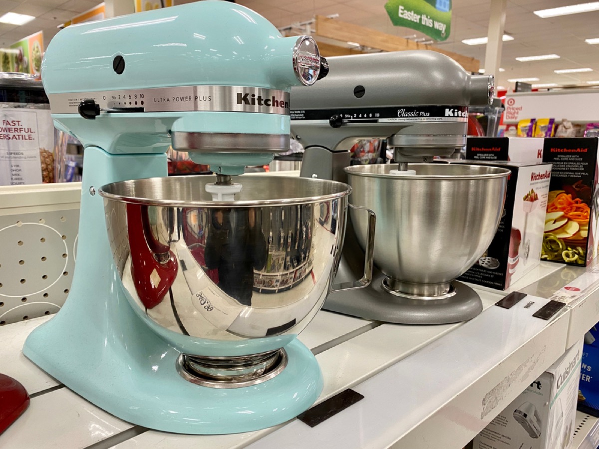 mixers and other kitchen supplies on display at target