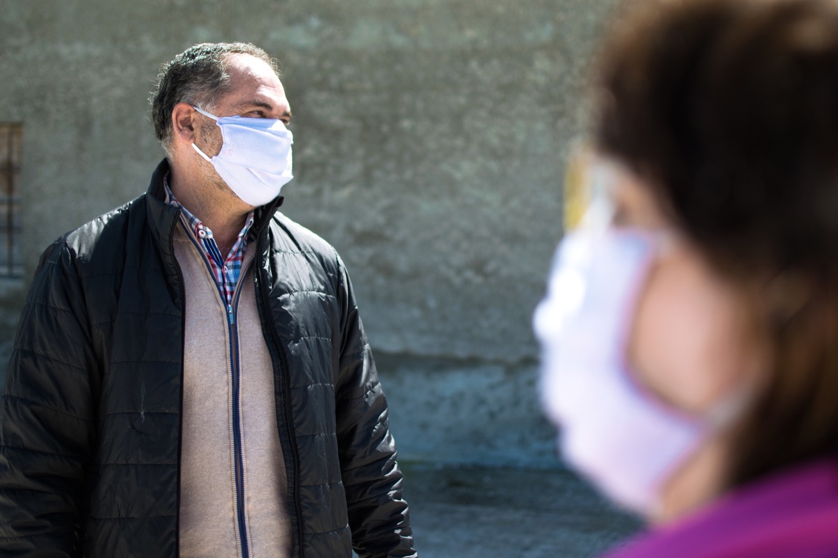 Man wearing a face mask during the coronavirus pandemic