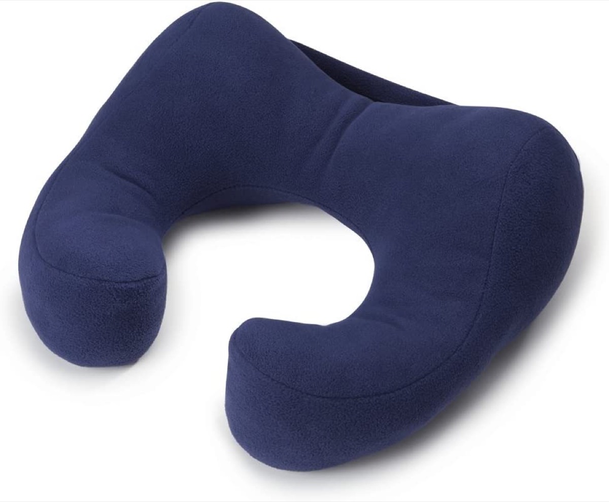 blue wraparound neck pillow