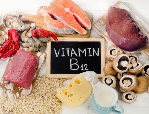 Natural sources of Vitamin B12 (Cobalamin)- Top view