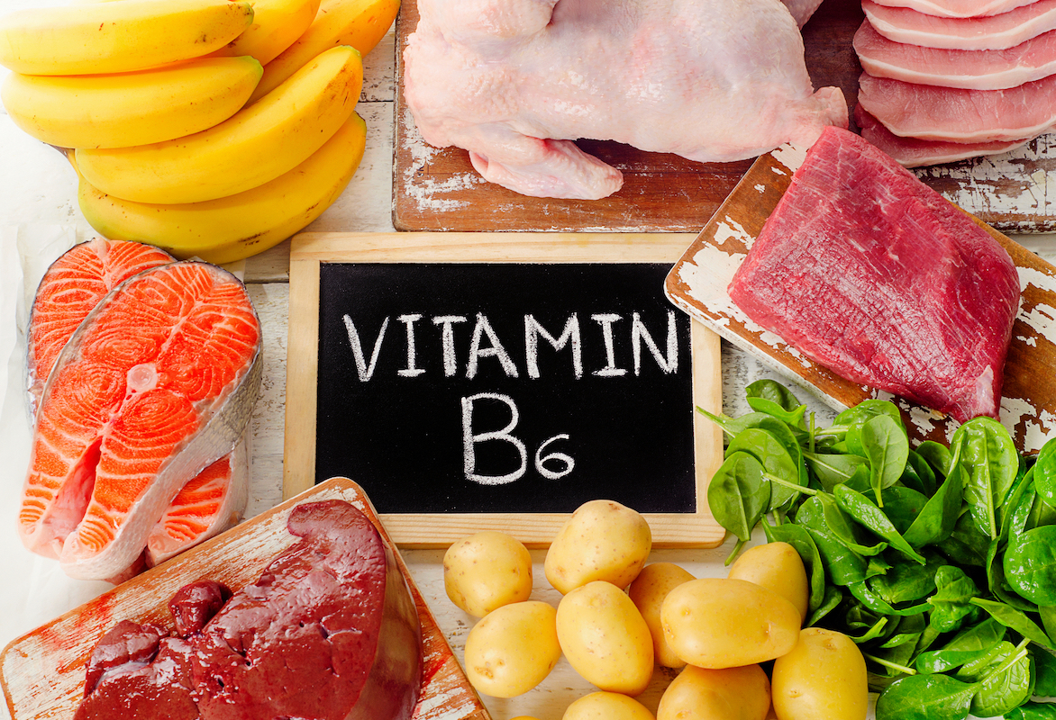 Foods with Vitamin B6 (Pyridoxine)- Top view