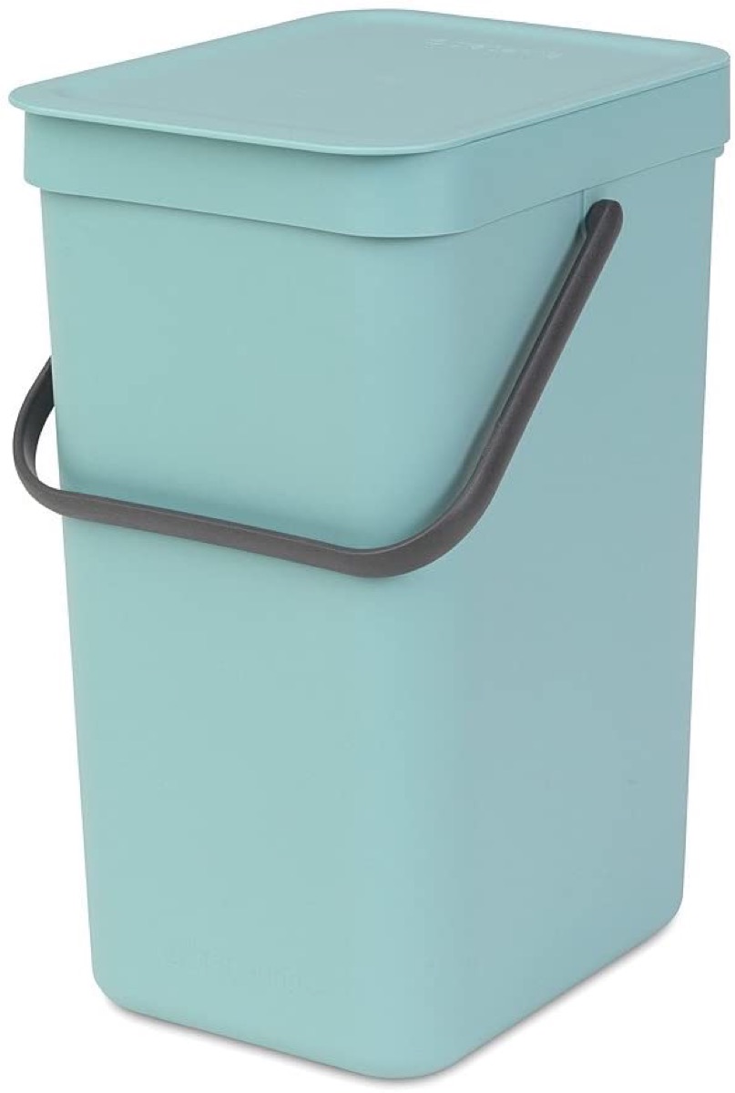 Mint green recycling bin