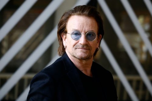 Bono at European Council headquarters in Belgium in 2018