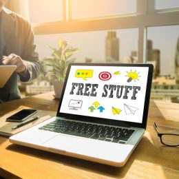 Computer that says "free stuff"