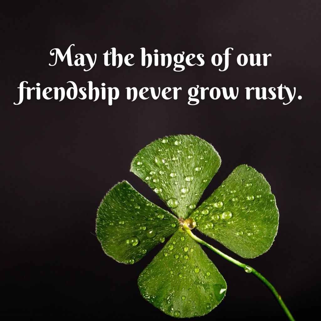 May the hinges of our friendship never grow rusty—Irish saying