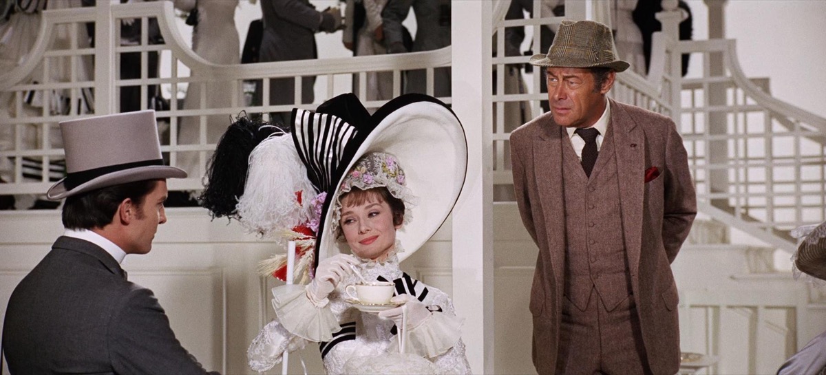 Jeremy Brett, Audrey Hepburn, and Rex Harrison in My Fair Lady