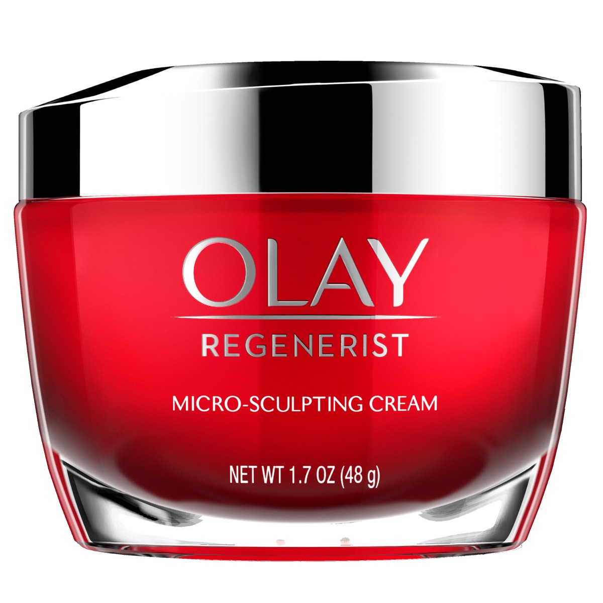 Olay face cream in red container