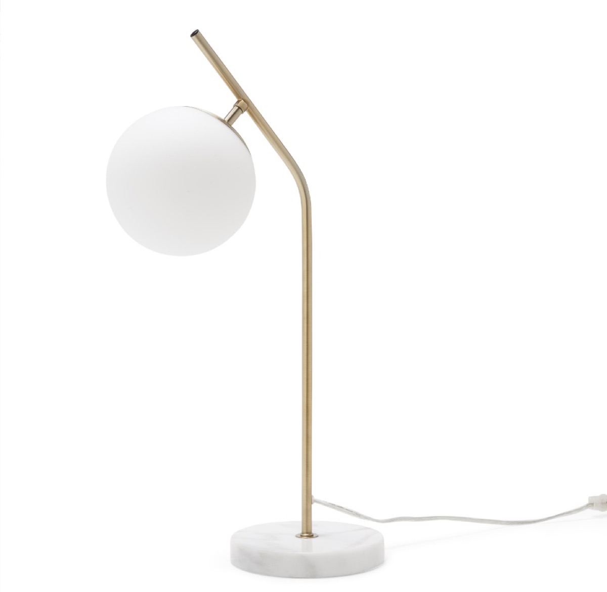 white and gold marble orb desk lamp