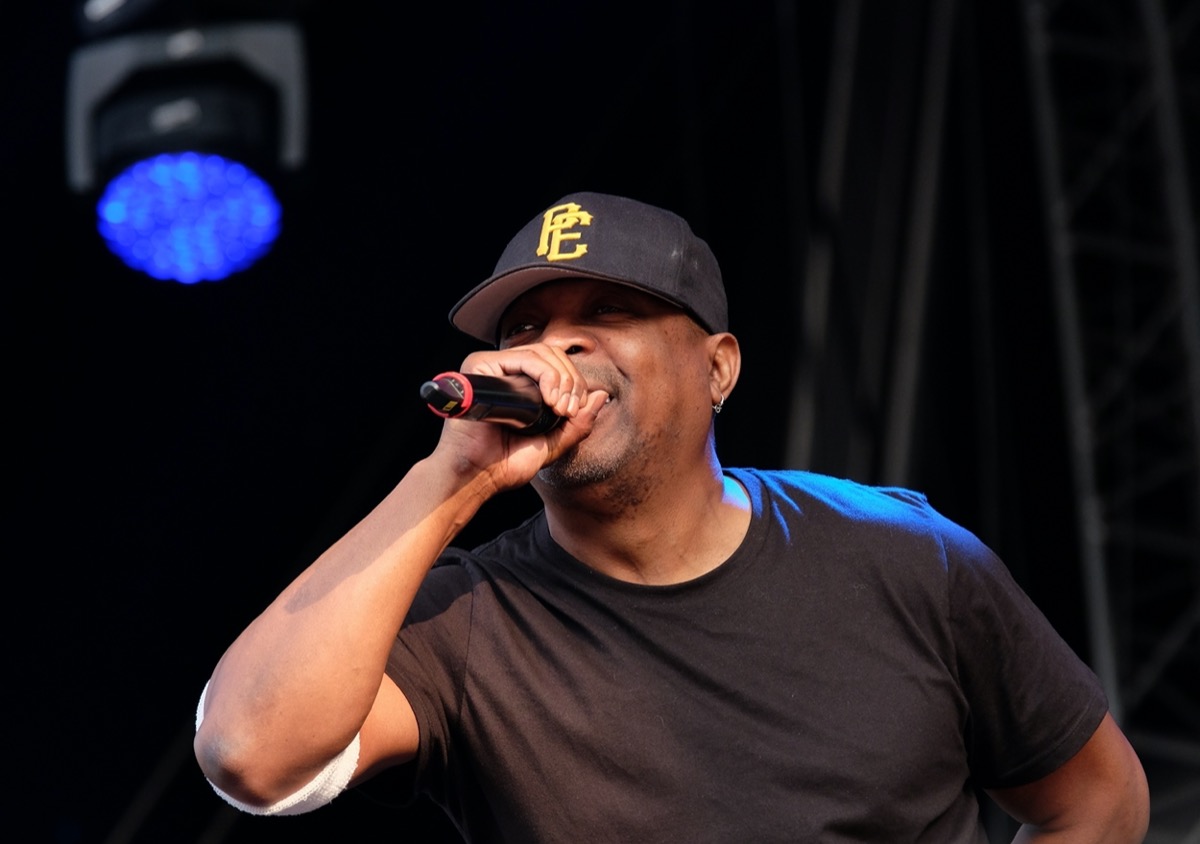 rapper chuck d, leader of the rap group Public Enemy