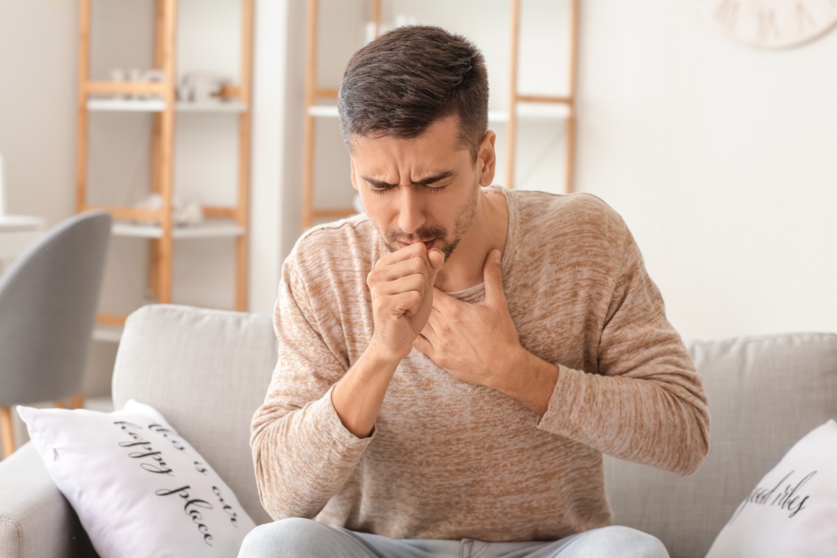 Man with cough symptom