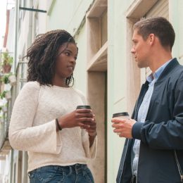 Couple having a discussion