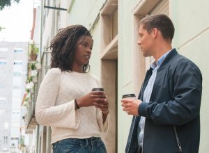 Couple having a discussion