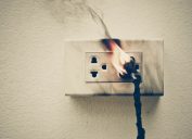 wall outlet on fire