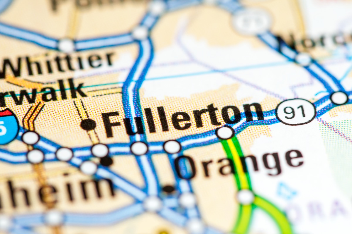 fullerton california map