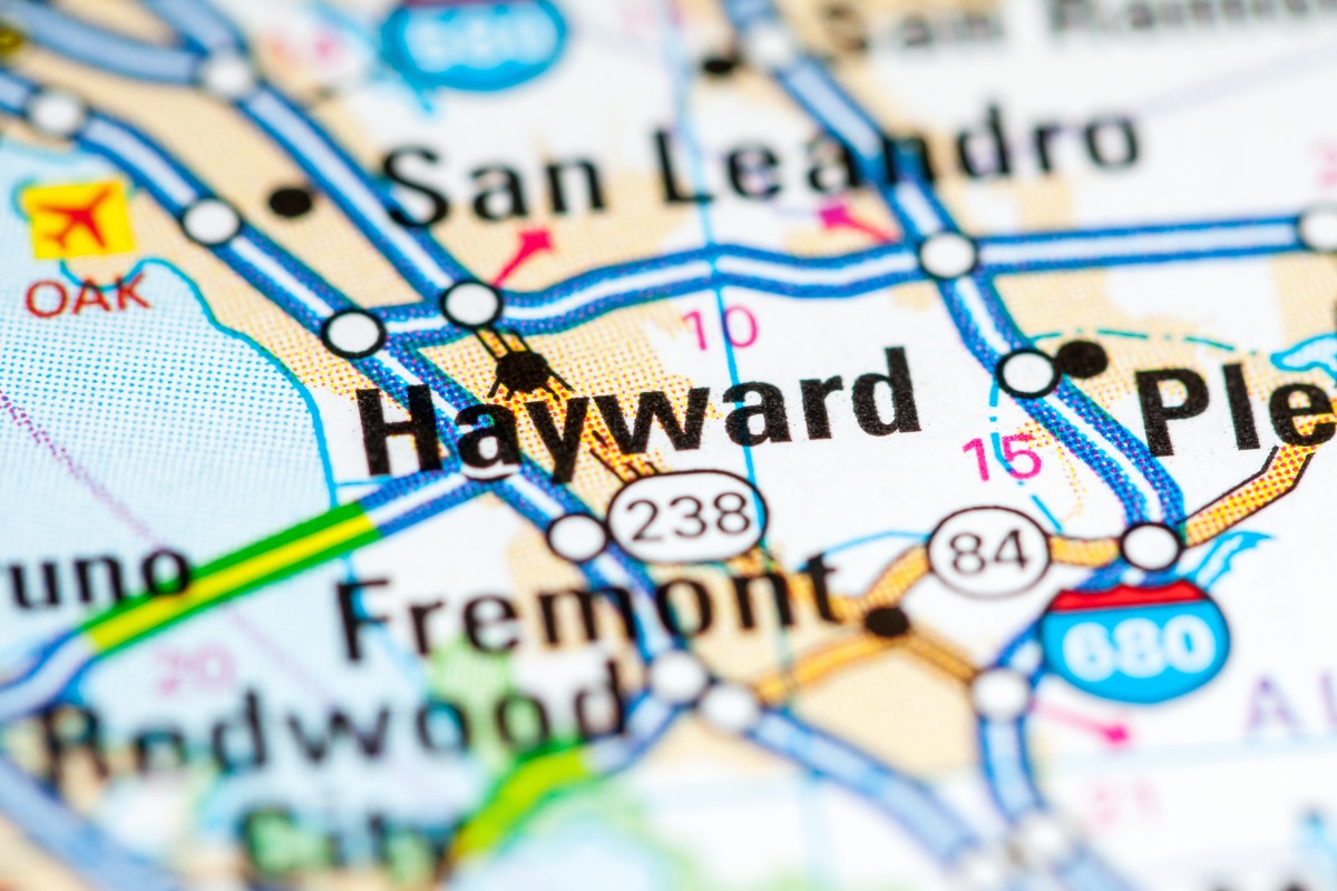 hayward california map