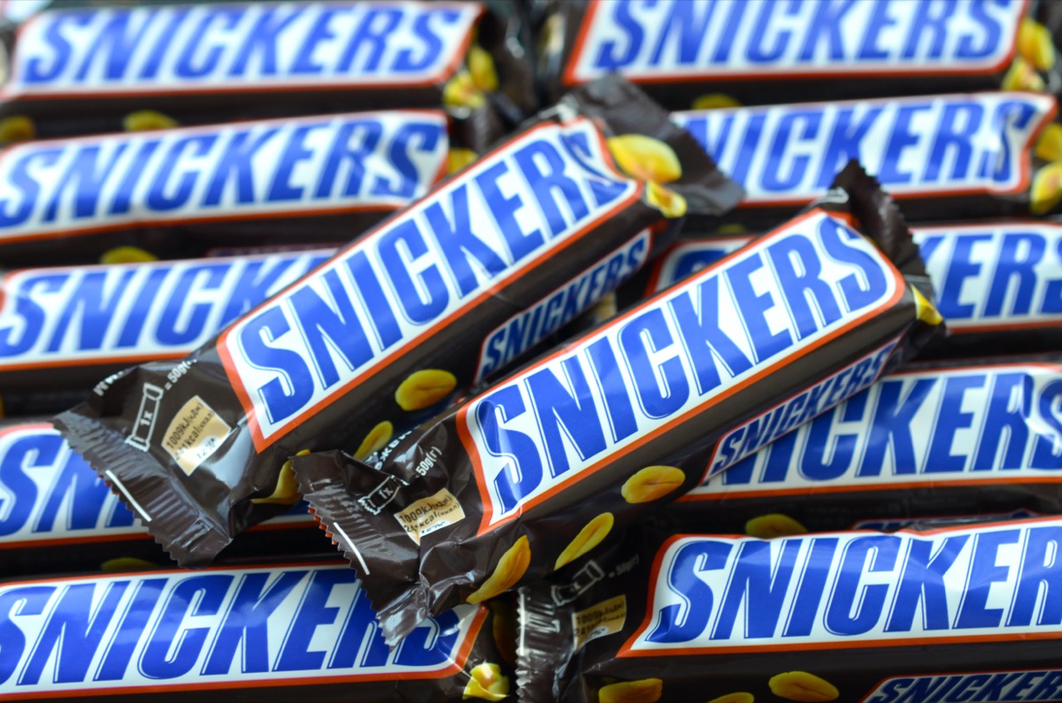 pile of snickers candy bars