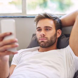 Man flirting online dating