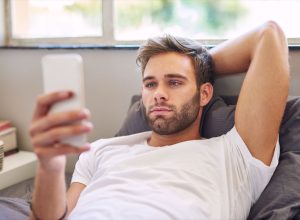 Man flirting online dating