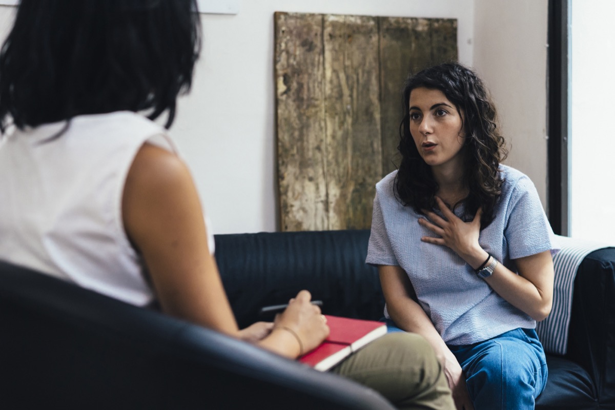 Woman during a psychotherapy session