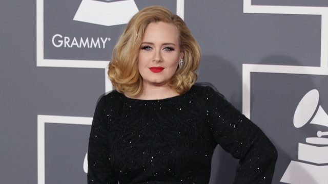 Adele stock photo on Grammys carpet