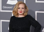 Adele stock photo on Grammys carpet