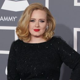 Adele stock photo on Grammys carpet