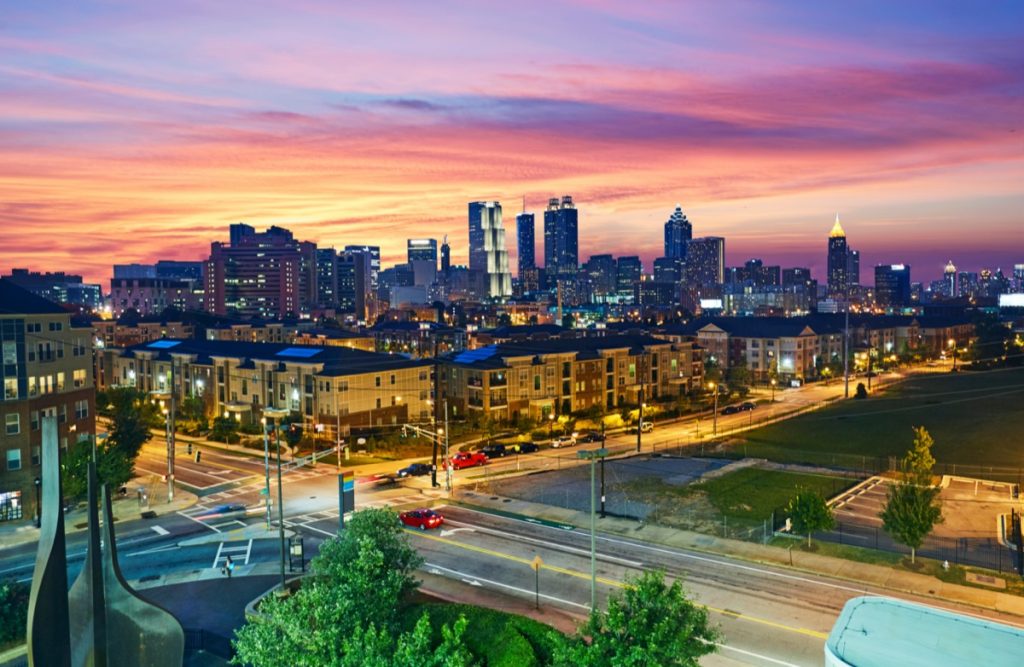 cityscape photo of Atlanta, Georgia at dusk
